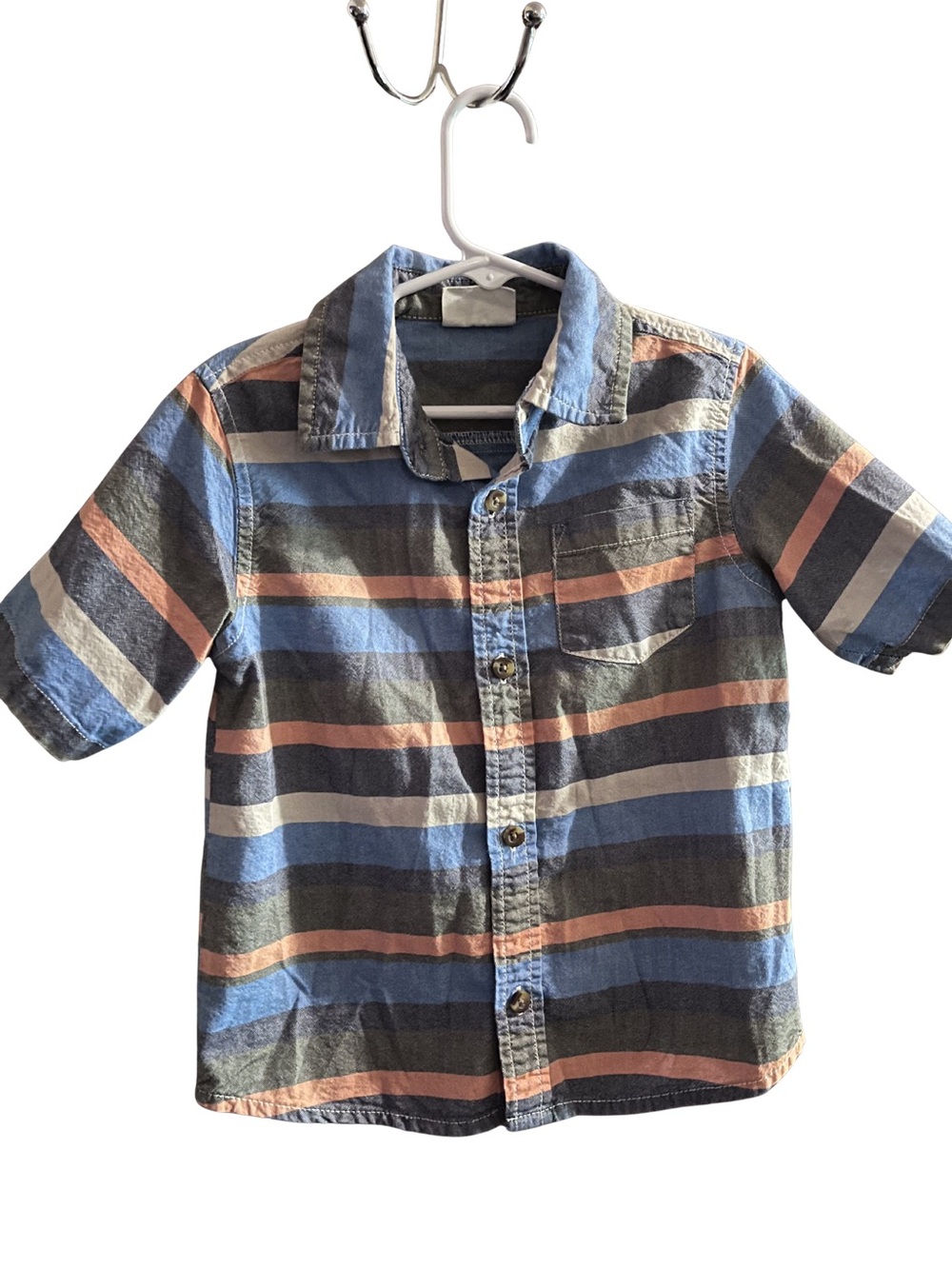 Crazy 8 Striped Button-Down Shirt in Blue, Peach & Gray